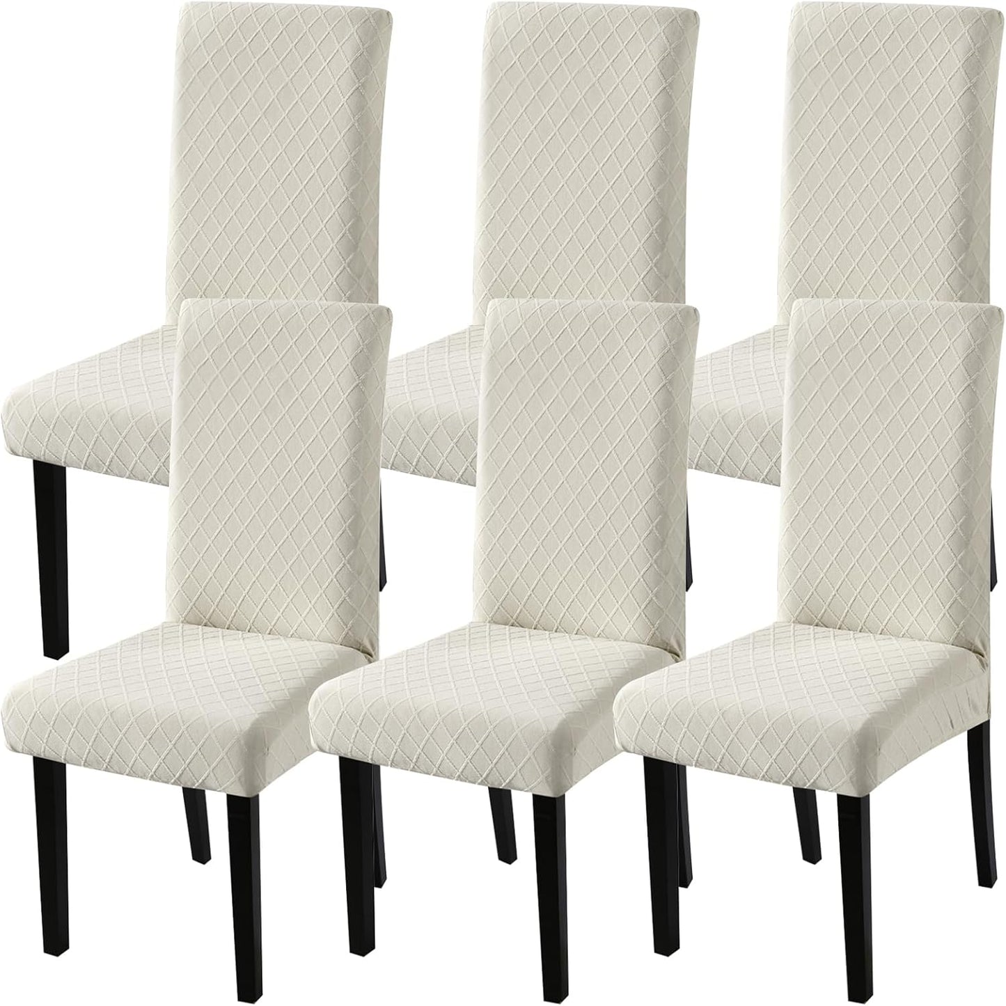 Fuloon 6 Pack Super Fit Stretch Removable Chair Covers for Dining