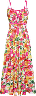 GRACE KARIN Women's Floral Boho Spaghetti Strap Maxi Dress - Flowy