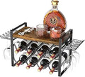 JAFUSI Wine Rack with Glass Holder - Countertop 8-Bottle Stand