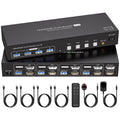 HDMI DisplayPort KVM Switch 4 Computers 2 Monitors - 4K Dual Display