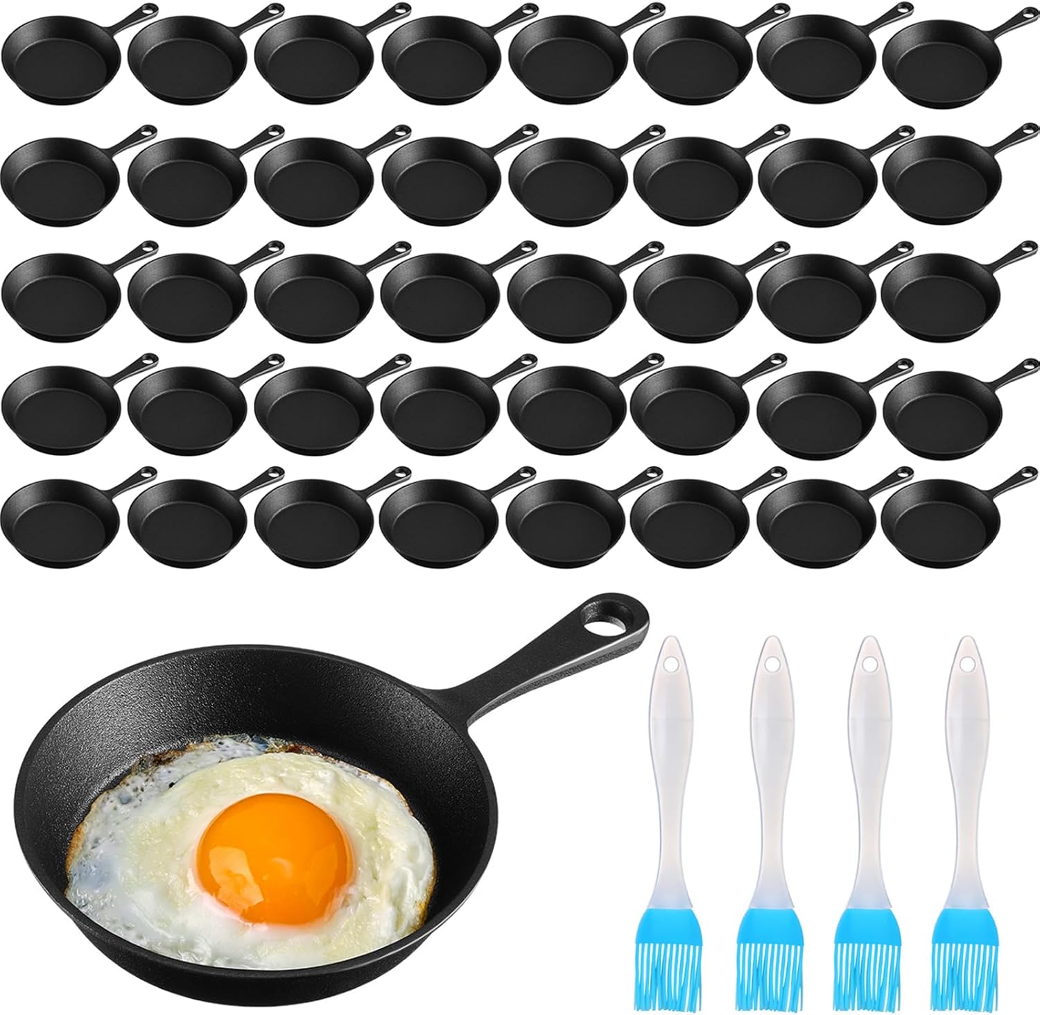 40 Sets of 4 Inch Cast Iron Skillets for Cooking and Baking