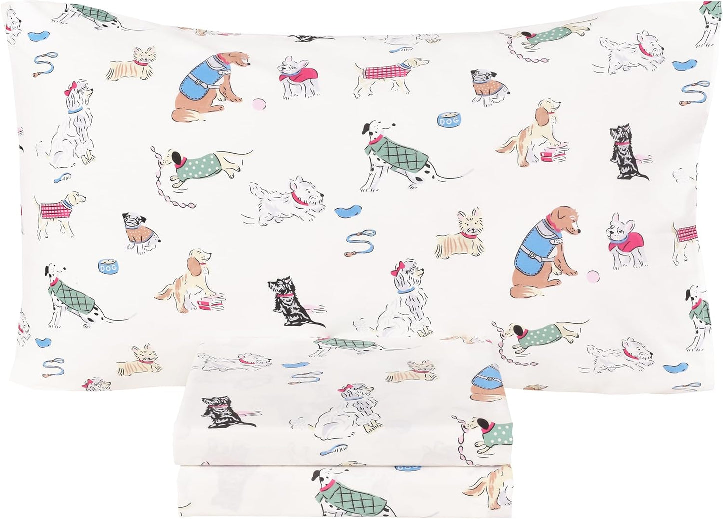 Scientific Sleep Puppy Dog 100% Cotton Twin Bed Sheet Set