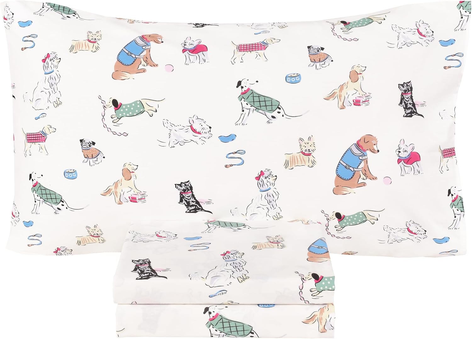 Scientific Sleep Puppy Dog 100% Cotton Twin Bed Sheet Set