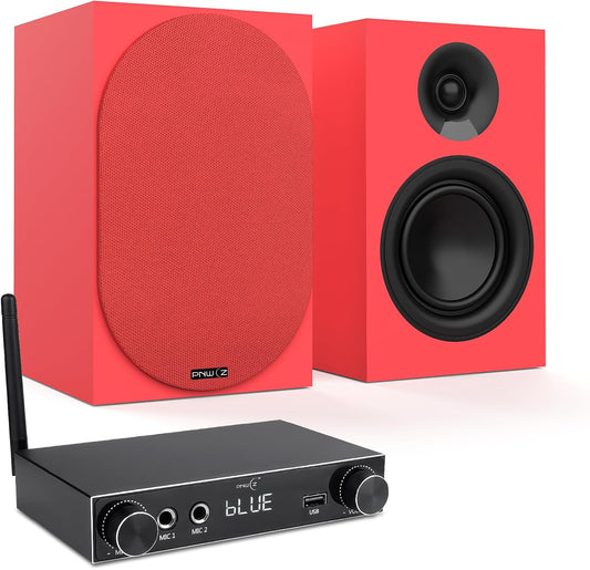 Studio-Grade Red Speaker Set | Hi-Fi Sound for Vinyl & TV