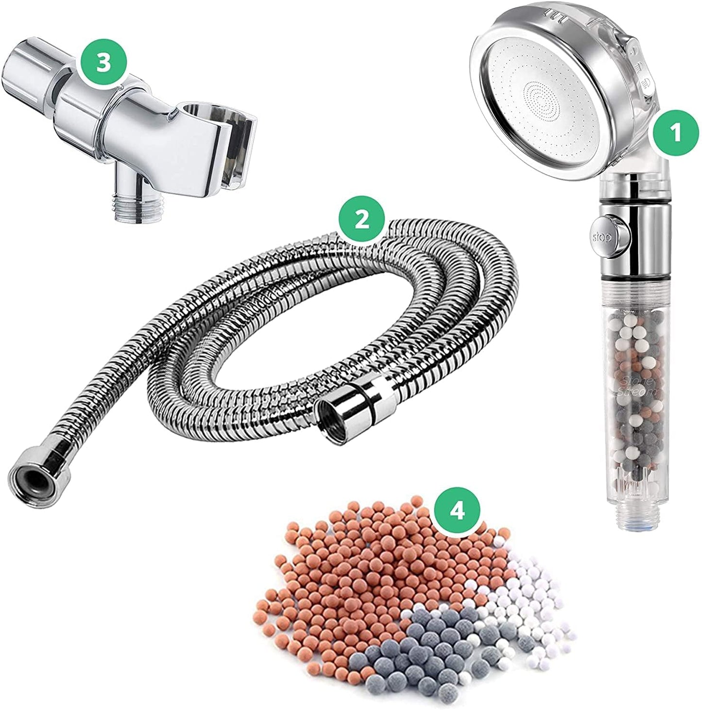 High Pressure Handheld Shower Head with EcoPower Features