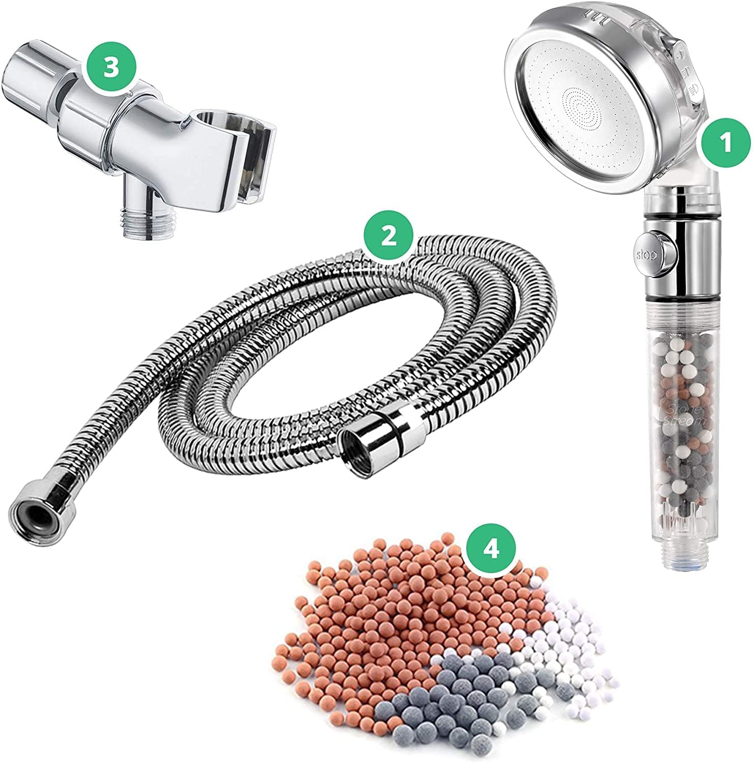 High Pressure Handheld Shower Head with EcoPower Features