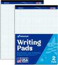 Graph Paper Note Pads Quad Ruled 8.5x11 Pack of 2 - Clean Grid Pages