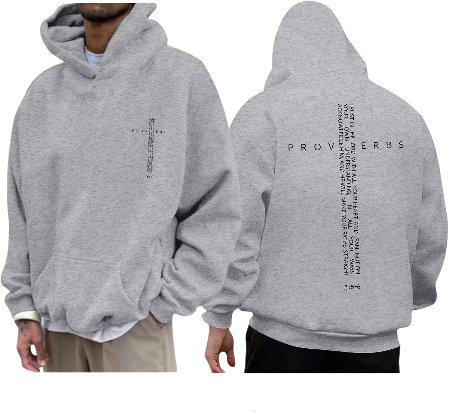 Christian Hoodies for Men Vintage Bible Verse Graphic Pullover