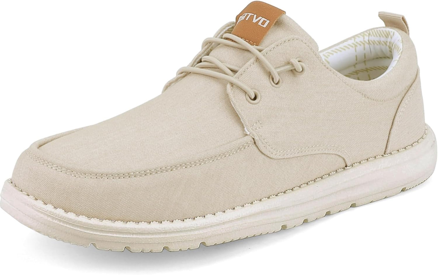 ASITVO Mens Wide Canvas Loafers Slip on Big Size Walking Shoes