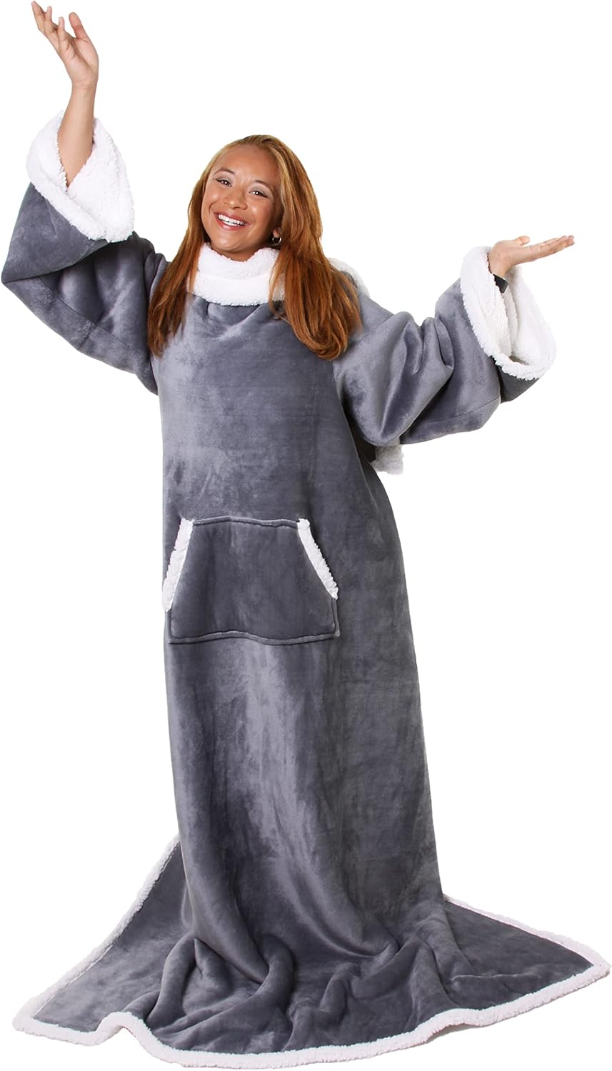 Snuggie Sherpa Wearable Blanket with Sleeves for Ultimate Comfort