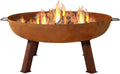34-Inch Cast Iron Fire Pit Bowl - Portable Wood-Burning Pit