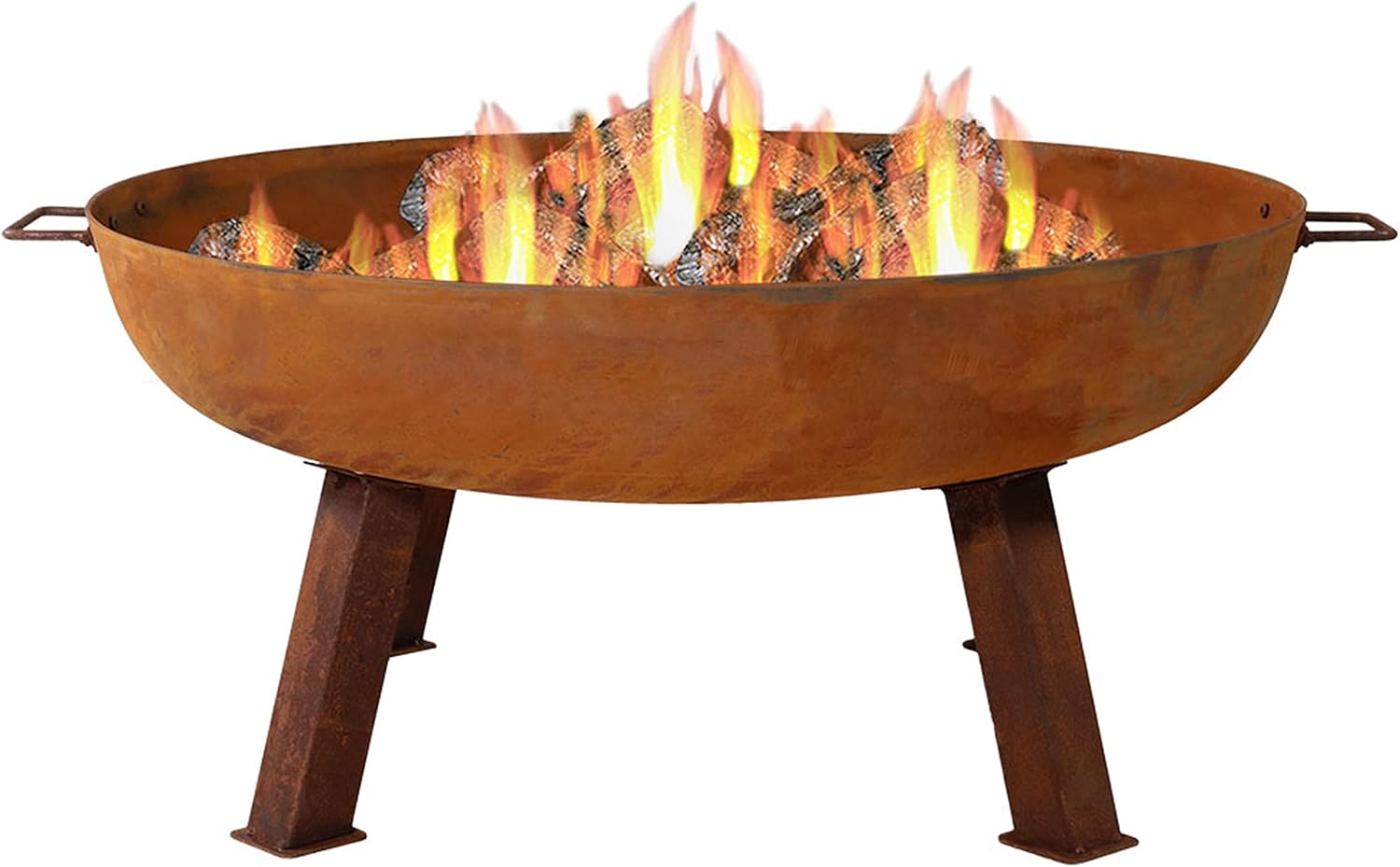 34-Inch Cast Iron Heavy-Duty Fire Pit for Outdoor Gatherings