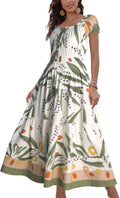 Women's Summer Maxi Dress with Boho Floral Design for Casual Wear