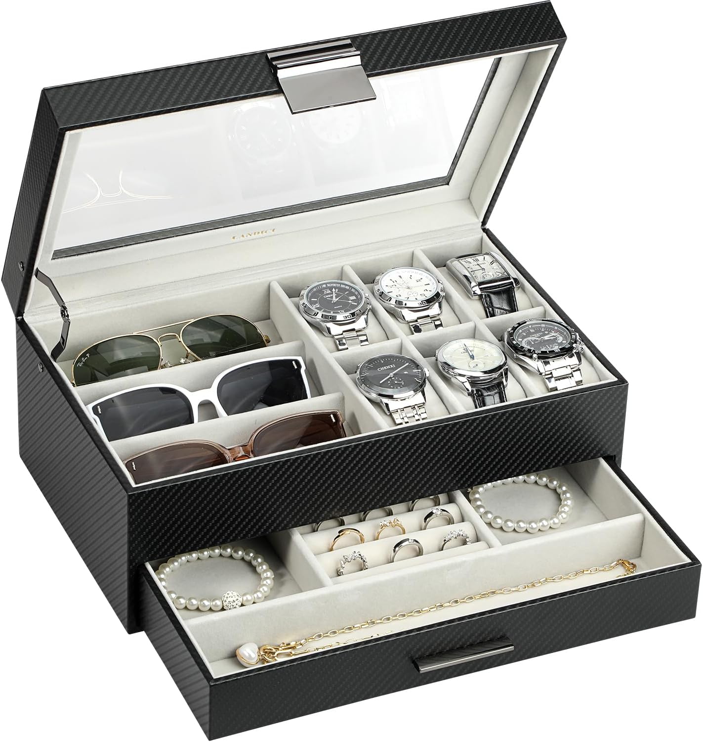 LANDICI 2 Layer Watch Box: Organize in Style