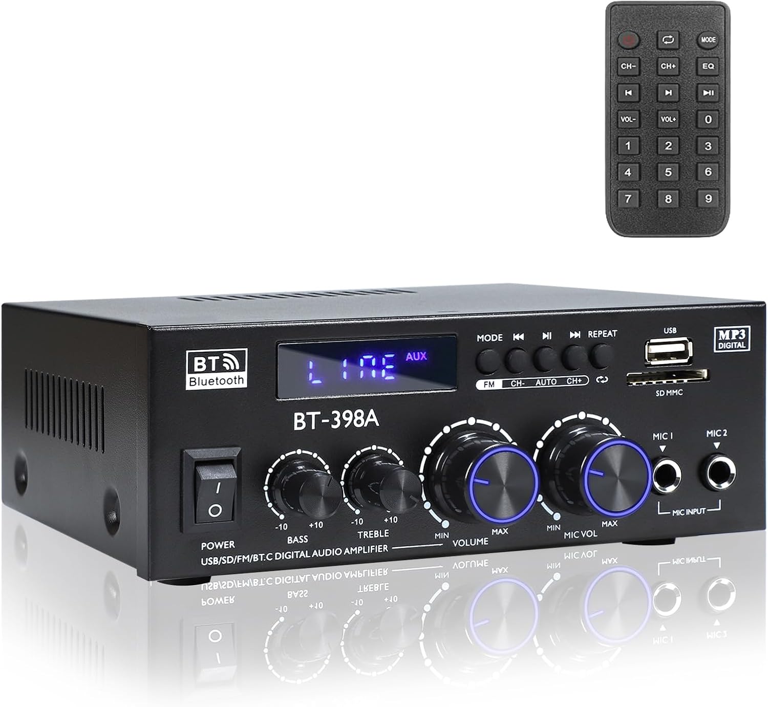 BT-398A Stereo Audio Amplifier for Home Audio Systems