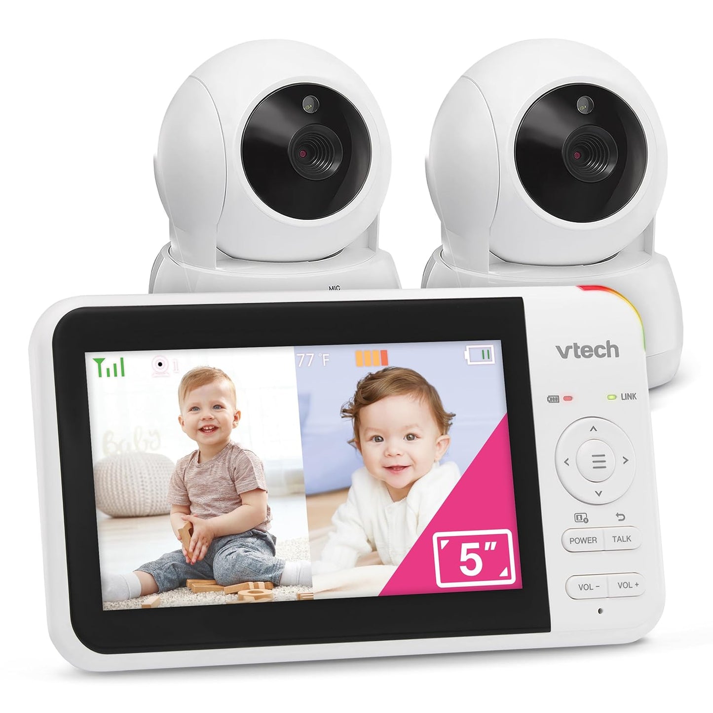 VTech VM924-2 Baby Monitor with 2 Cameras and 5in LCD Screen
