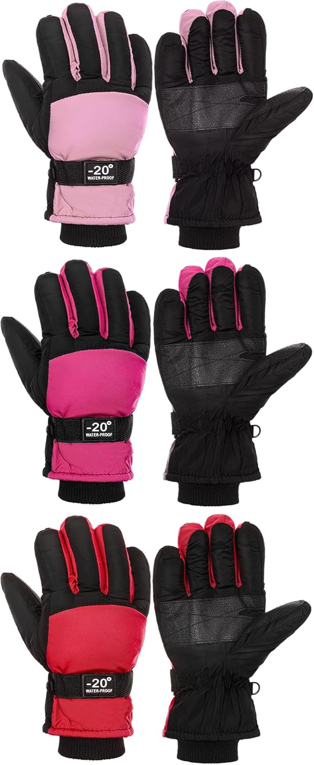 Geyoga Kids Waterproof Winter Ski Gloves - Warm & Windproof
