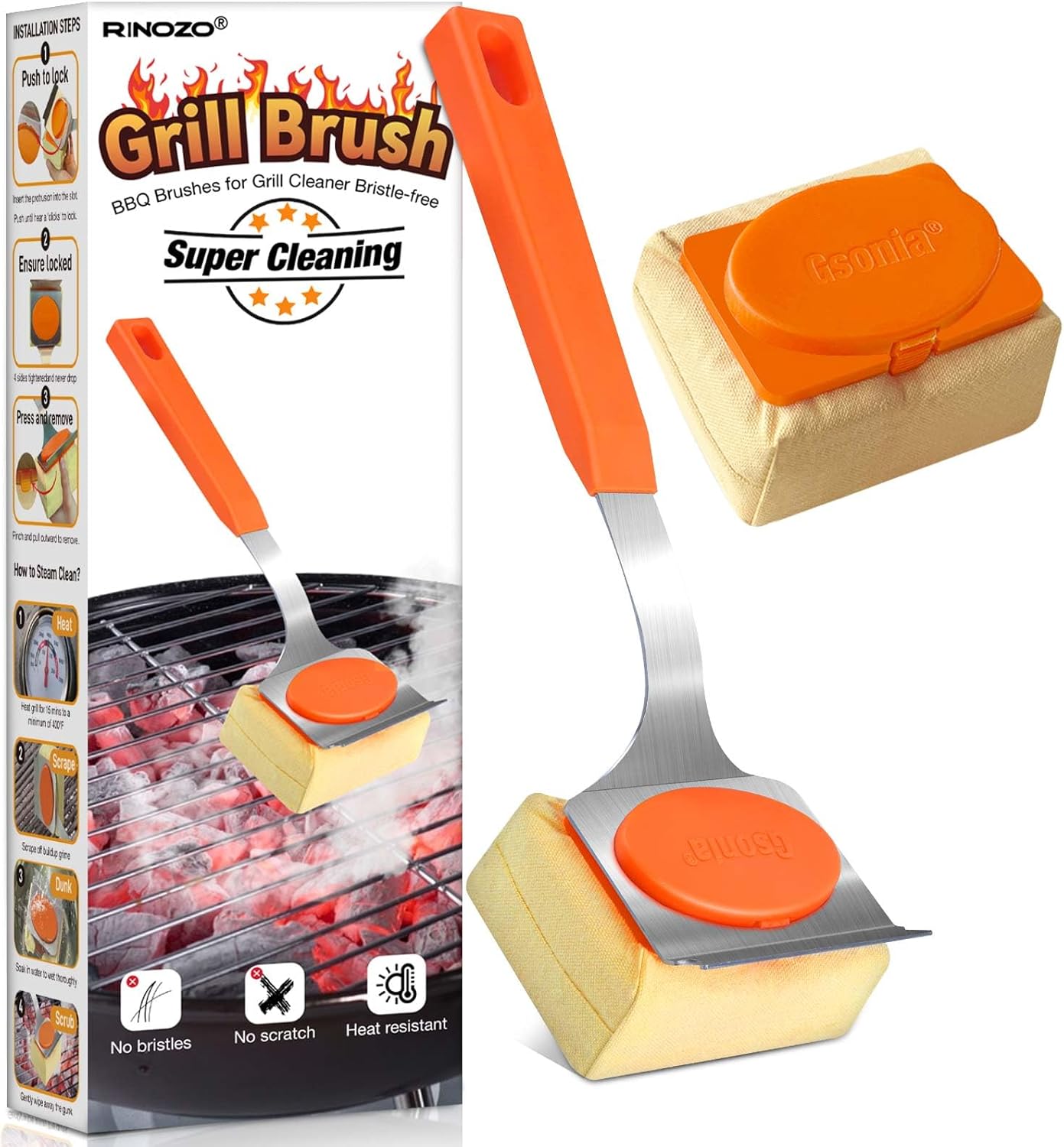 Grill Brush for Outdoor Grill Bristle Free BBQ Cleaning Tool