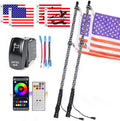 UNI-SHINE 2PCS 3ft LED Whip Lights with Spring Base - App & Remote