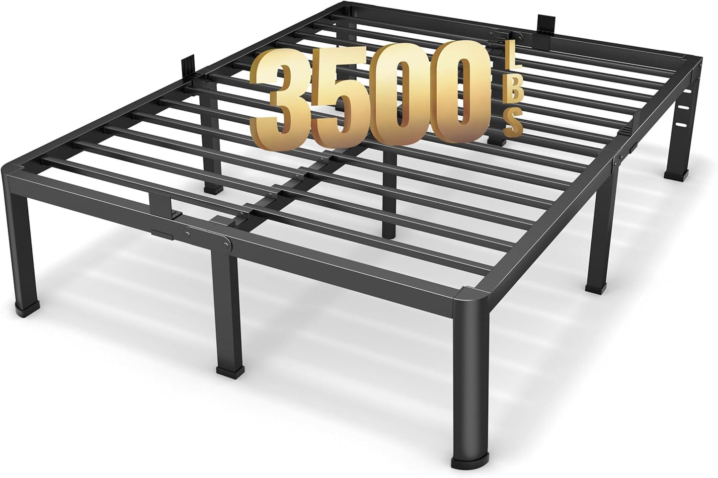 20 Inch Queen Size Metal Platform Bed Frame with Storage Space