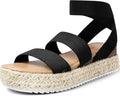 COASIS Women's Open Toe Platform Espadrilles Wedge Sandals - Summer