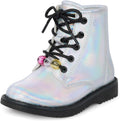 Girl's Baby Toddler Lace Up Combat Boots - Holographic Style