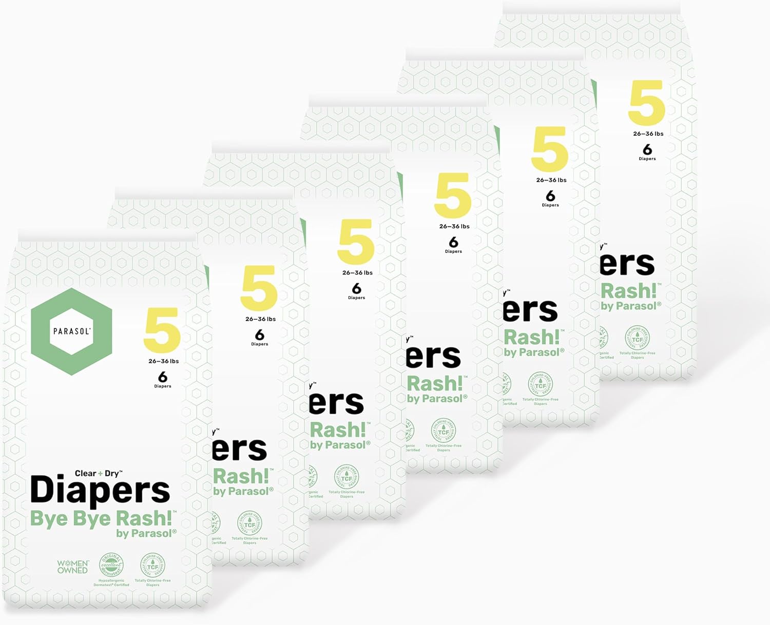 Parasol Clear+Dry Disposable Diapers with RashShield Protection