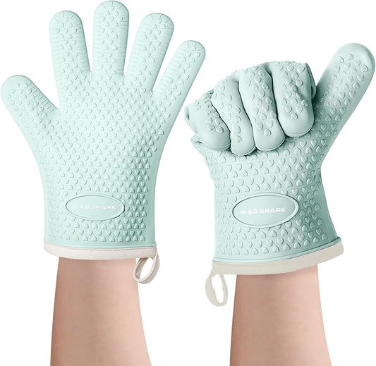 Silicone Oven Mitts 450F Heat Resistant - Non-Slip Grip