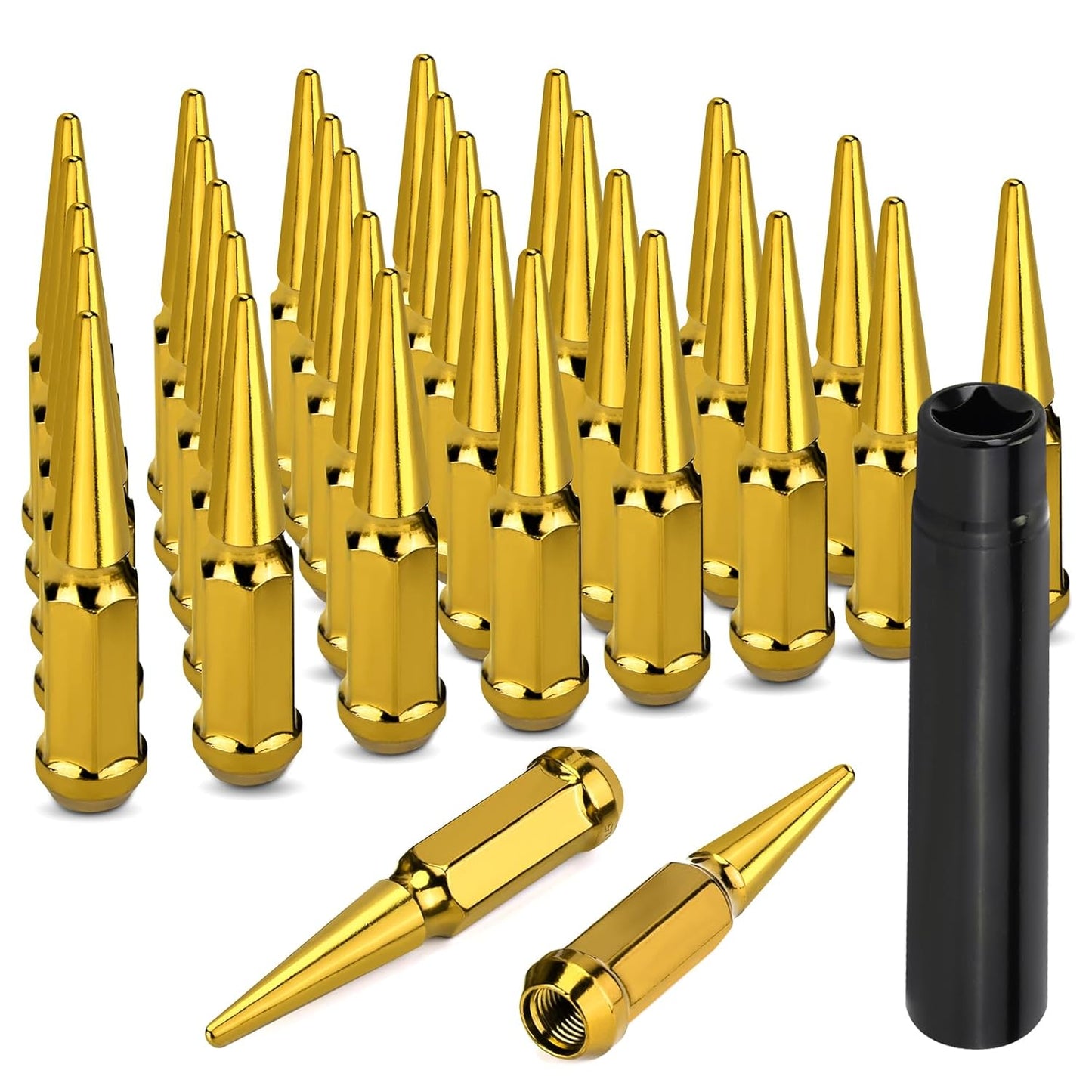 32PCS M14x1.5 Spike Lug Nuts for Silverado, F150, Ram 1500