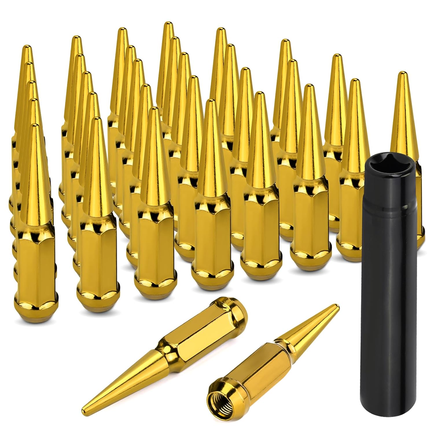32PCS M14x1.5 Spike Lug Nuts for Silverado, F150, Ram 1500