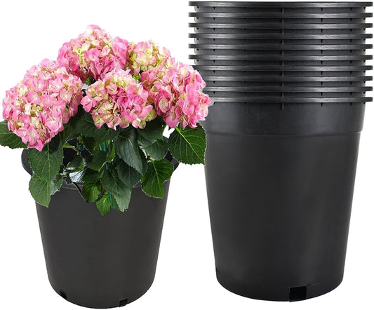 5 Gallon Premium Nursery Plastic Planter Pots for Plants