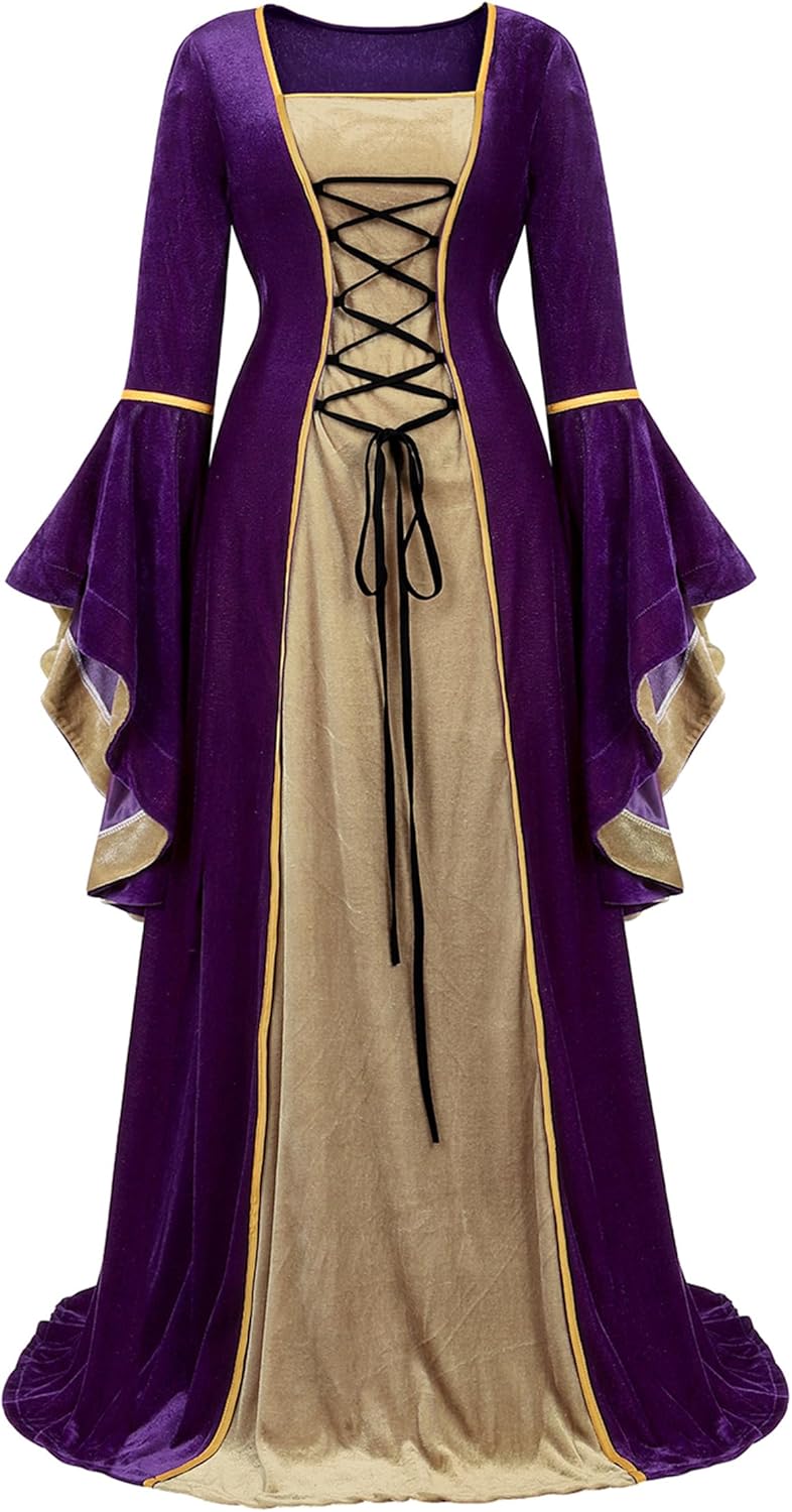 Renaissance Costume Women Velvet Irish Dress for Events