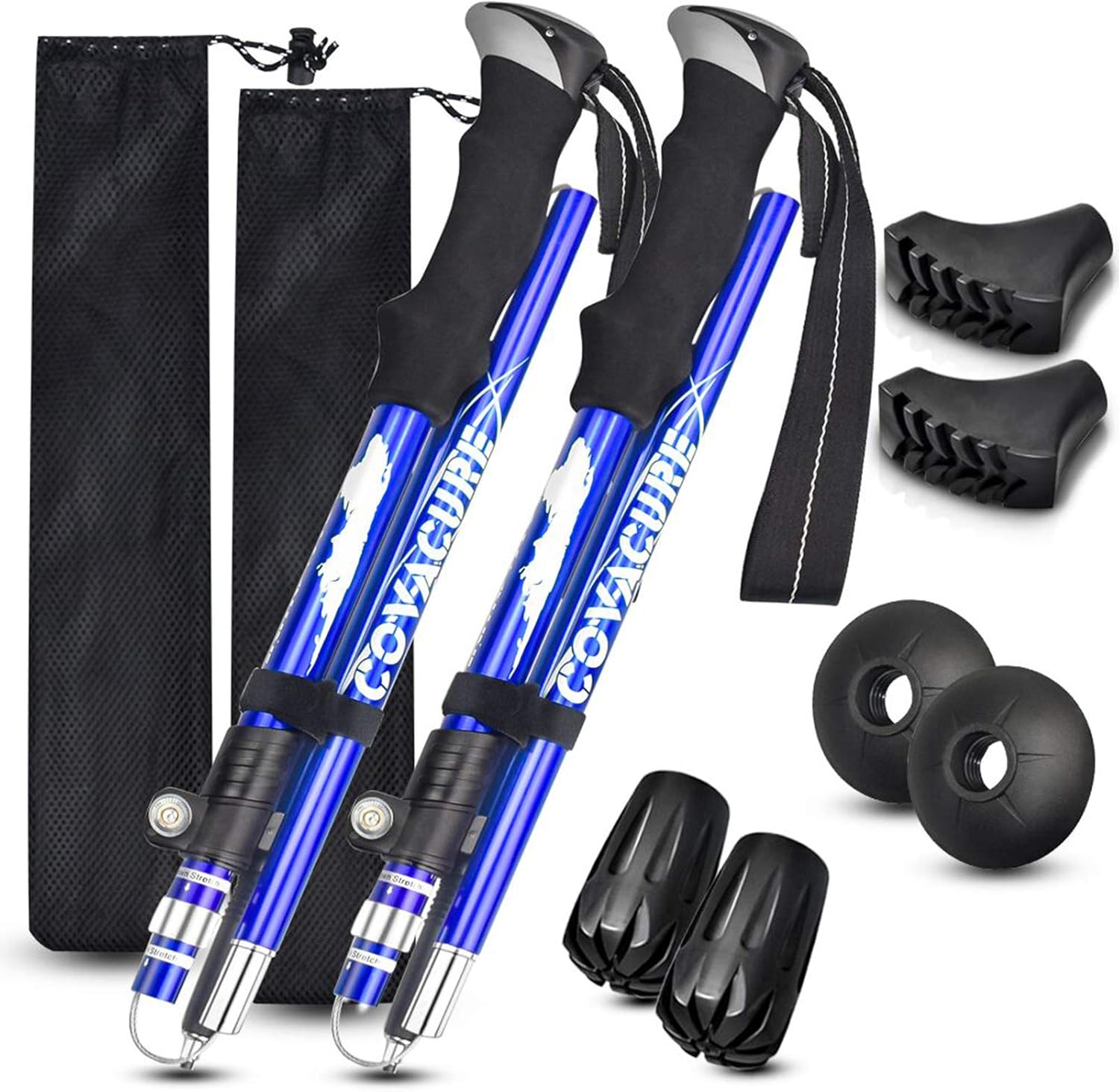 Covacure Trekking Poles - Ultralight Collapsible Hiking Sticks