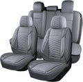 Car Seat Covers Grey 5 PCS Full Set - Breathable Waterproof Faux