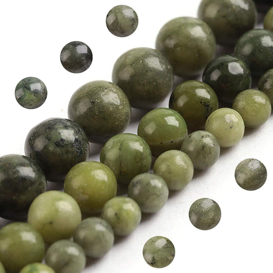 10mm Green Jade Gemstone Beads - Stunning Jewelry Making Essential