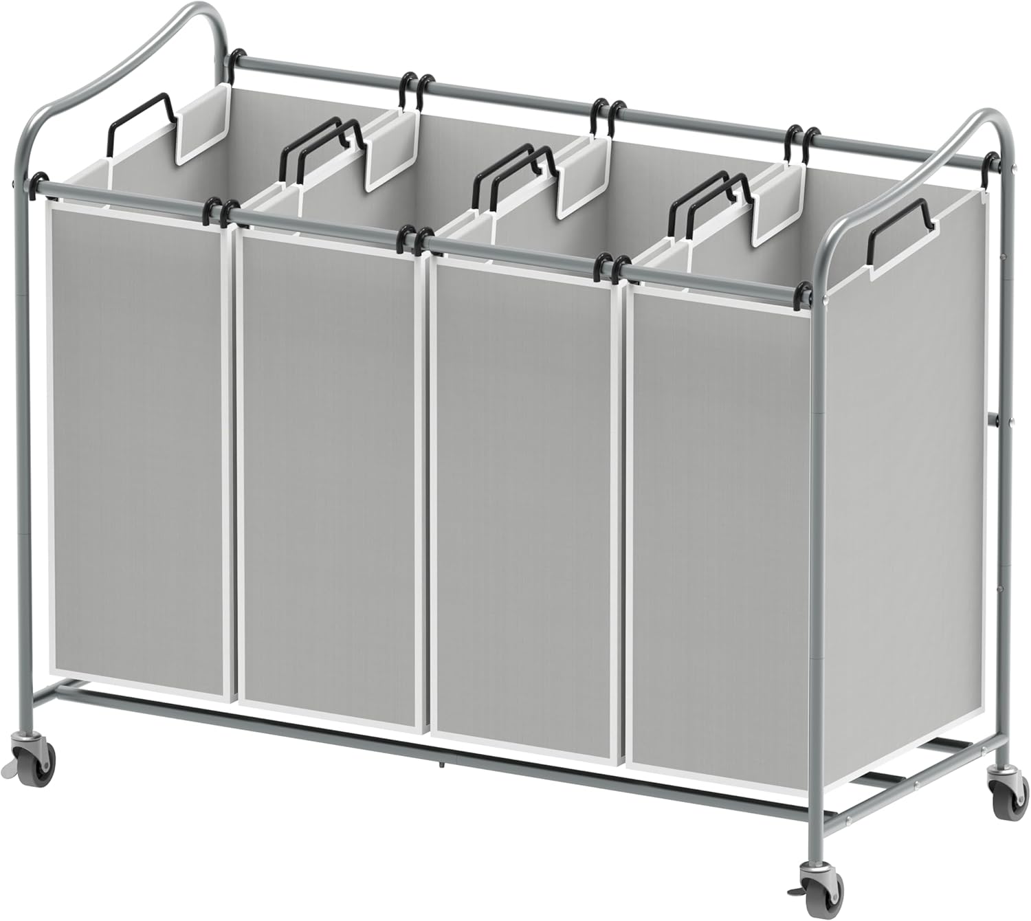 Heavy Duty Laundry Sorter Rolling Cart with Sturdy Frame