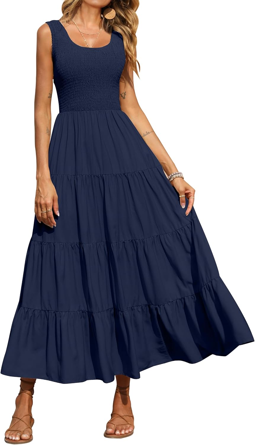 PRETTYGARDEN Women's Casual Loose Maxi Sundress for Summer Fun