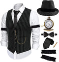 1920s Mens Peaky Blinders Costume Vest Set - Complete Roaring 20s