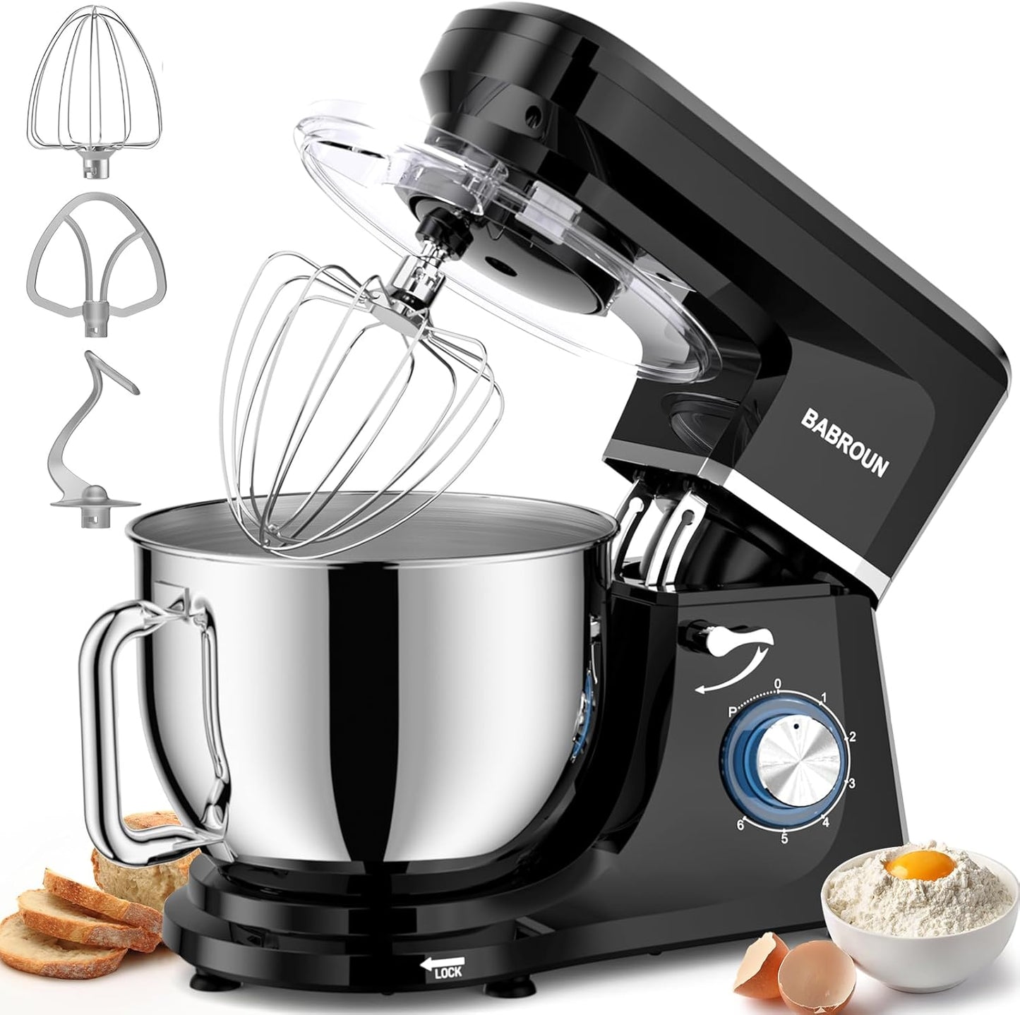 Dough Mixer 8.45 QT Electric Mixer for Baking Cakes and More