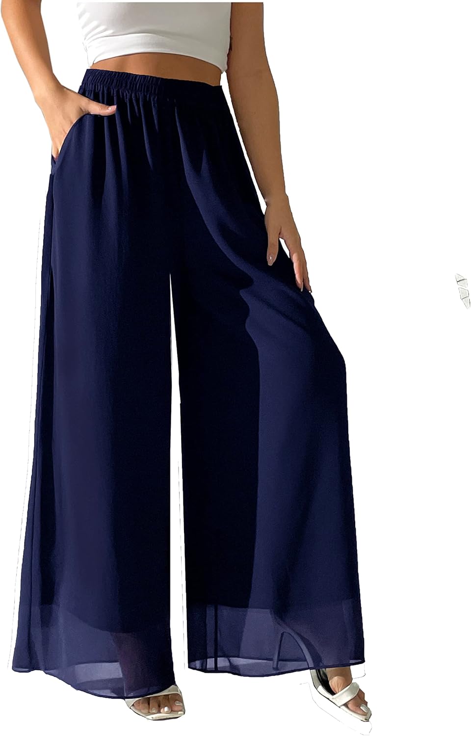 Chiffon Dress Beach Wide Leg Palazzo Pants for Women