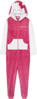 Hello Kitty One Piece Pajamas for Girls Teens - Cozy Fleece Zip