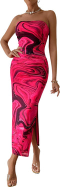 PRETTYGARDEN Strapless Summer Maxi Bodycon Dress - Flattering Fit
