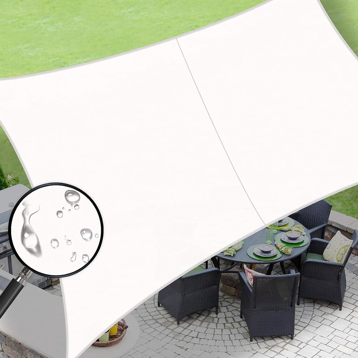 LOVE STORY Rectangle 7ftx12ft Waterproof Sun Shade Sail Canopy