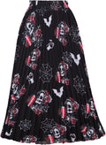 GOOBGS Women's Pleated A-Line High Waist Midi Skirt - Flattering Swing
