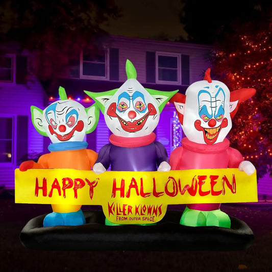 Halloween Inflatable Three Killer Clowns Decoration for Yard