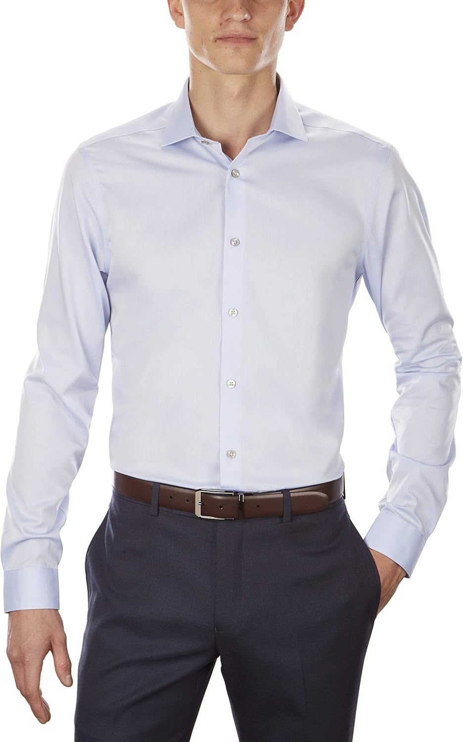 Calvin Klein Men's Slim Fit Dress Shirt Non Iron Herringbone Style