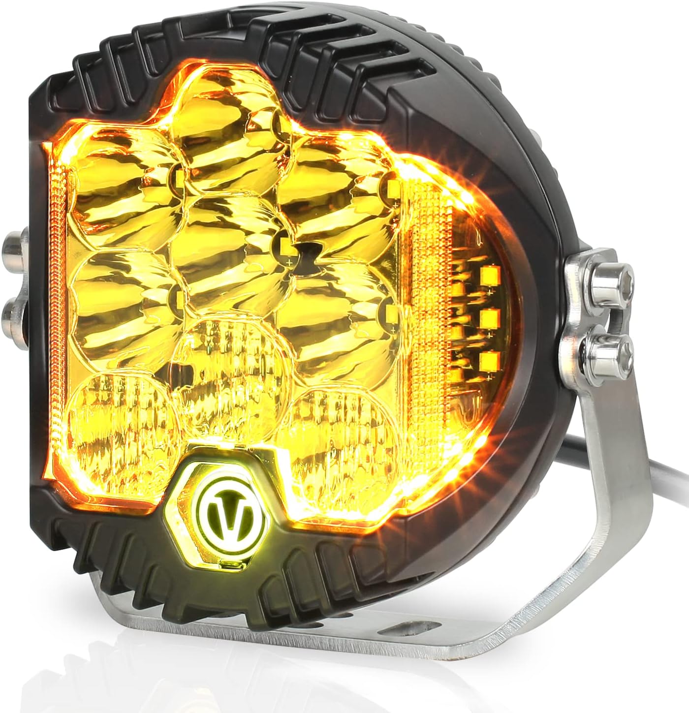 7 Inch 90W Amber Yellow LED Offroad Light for Safe Driving