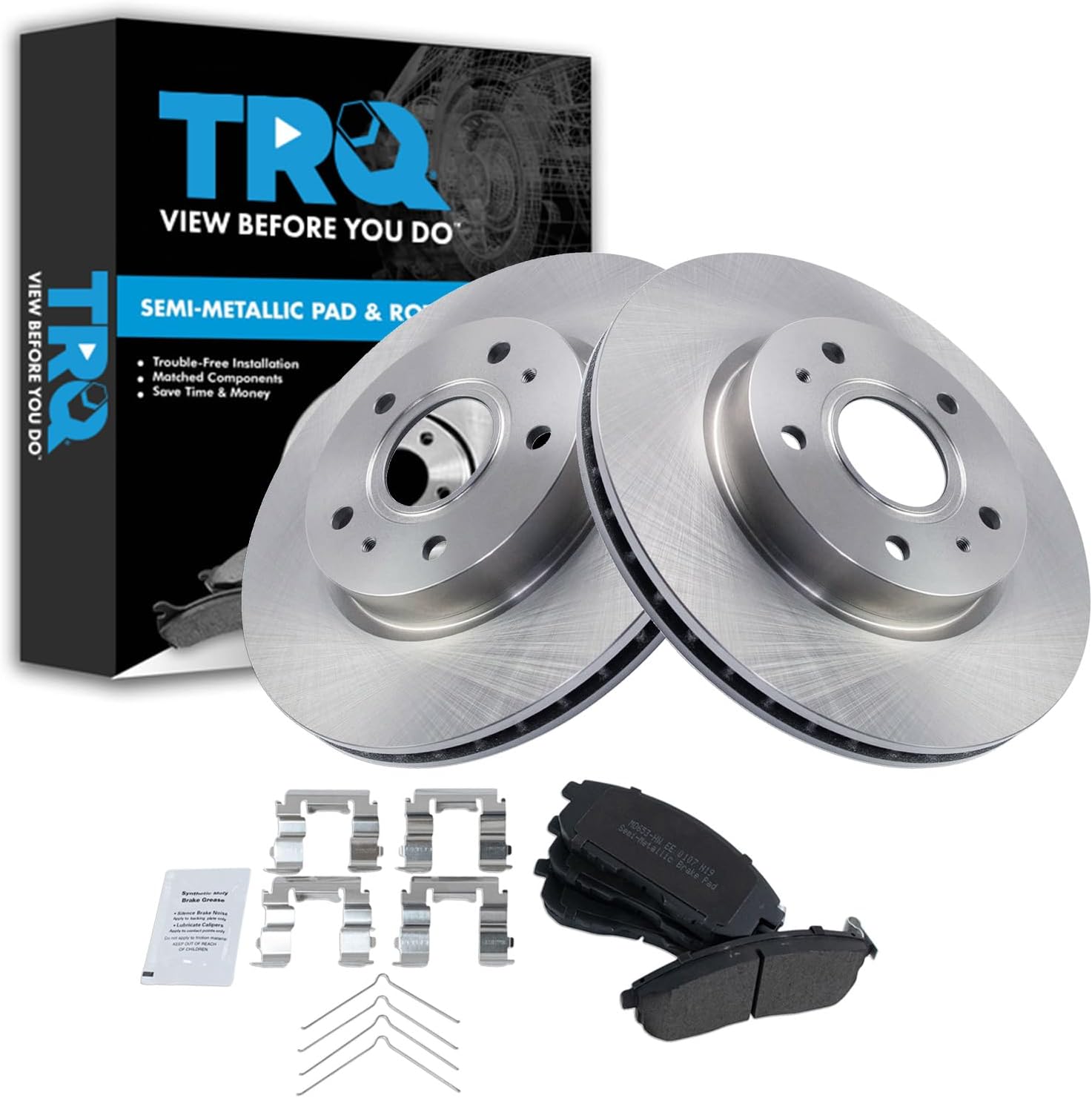 TRQ Front Brake Pad & Rotor Kit for 2007-2008 Suzuki SX4