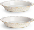 9 in Pie Pan Set of 2 - Embossed Deep Dish Pie Plates for Baking