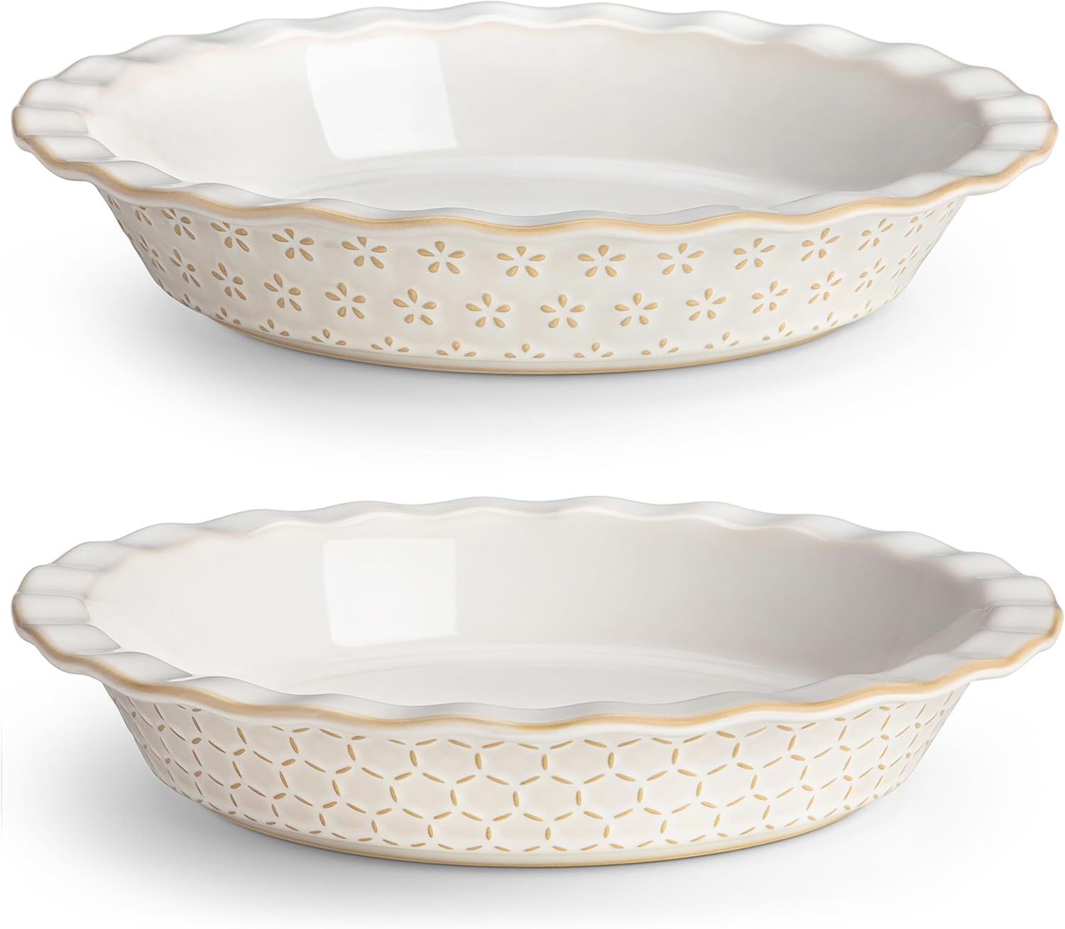 MALACASA 9 Inch Pie Pan Set of 2 for Perfect Baking Every Time